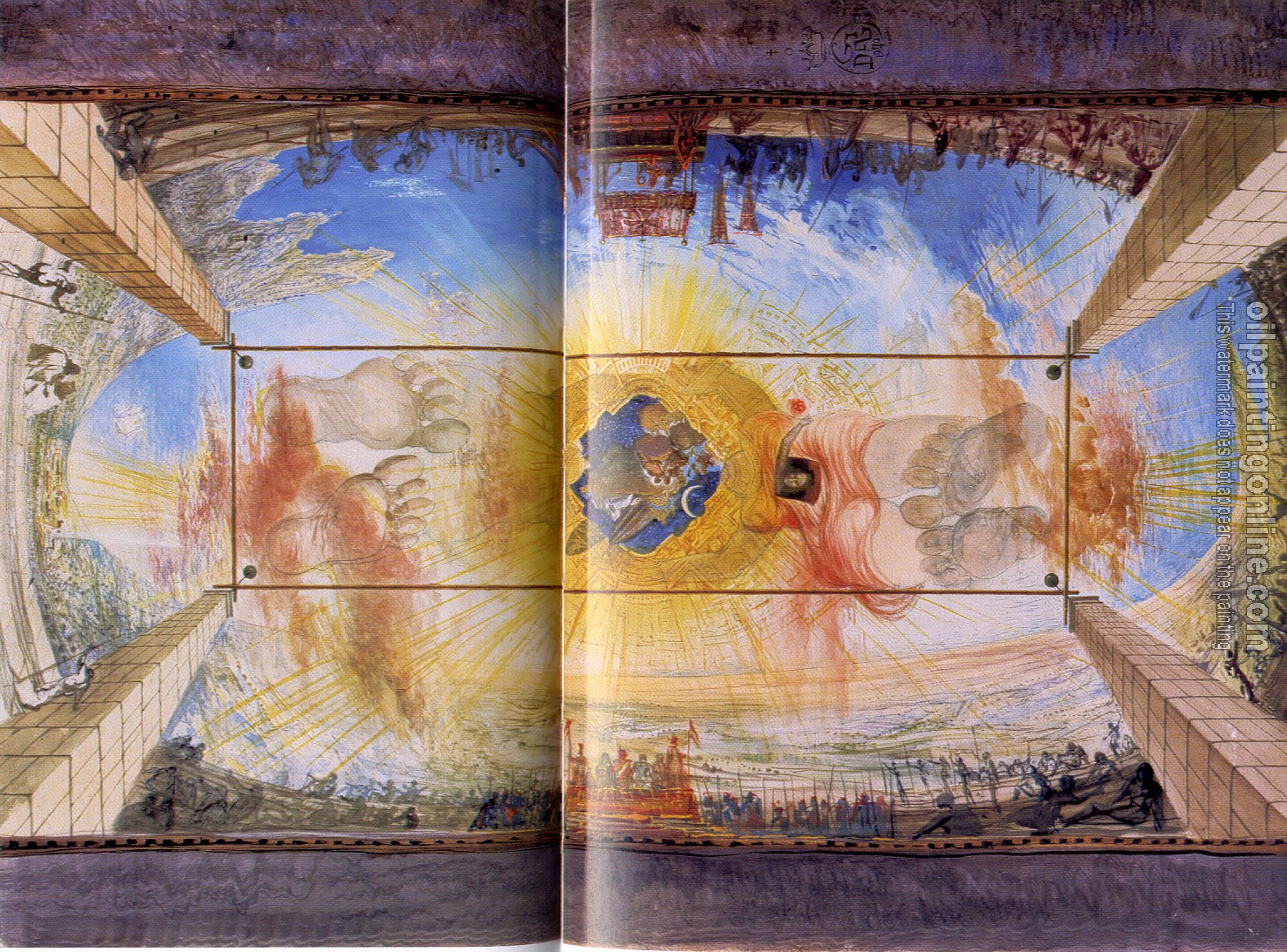Dali, Salvador - Sketch for a ceiling of the Teatro Museo Dali